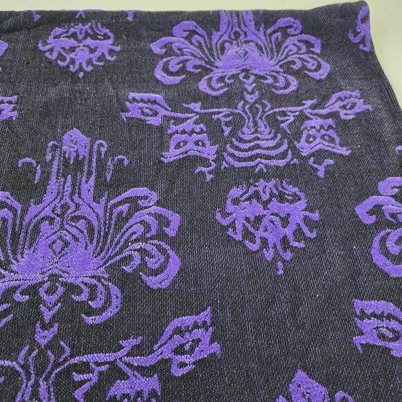 Disney Parks Scarf One Size Purple Black Haunted Mansion Reversible Fringe - Picture 6 of 15